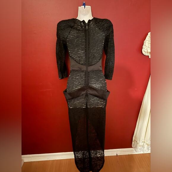 Zhivago sheer black cocktail dress - Picture 4 of 12